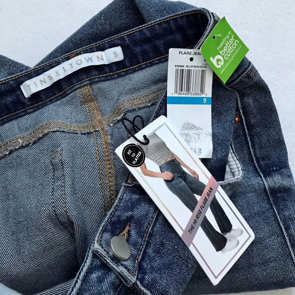 Tinseltown NWT High Rise Flare Jeans Juniors 9